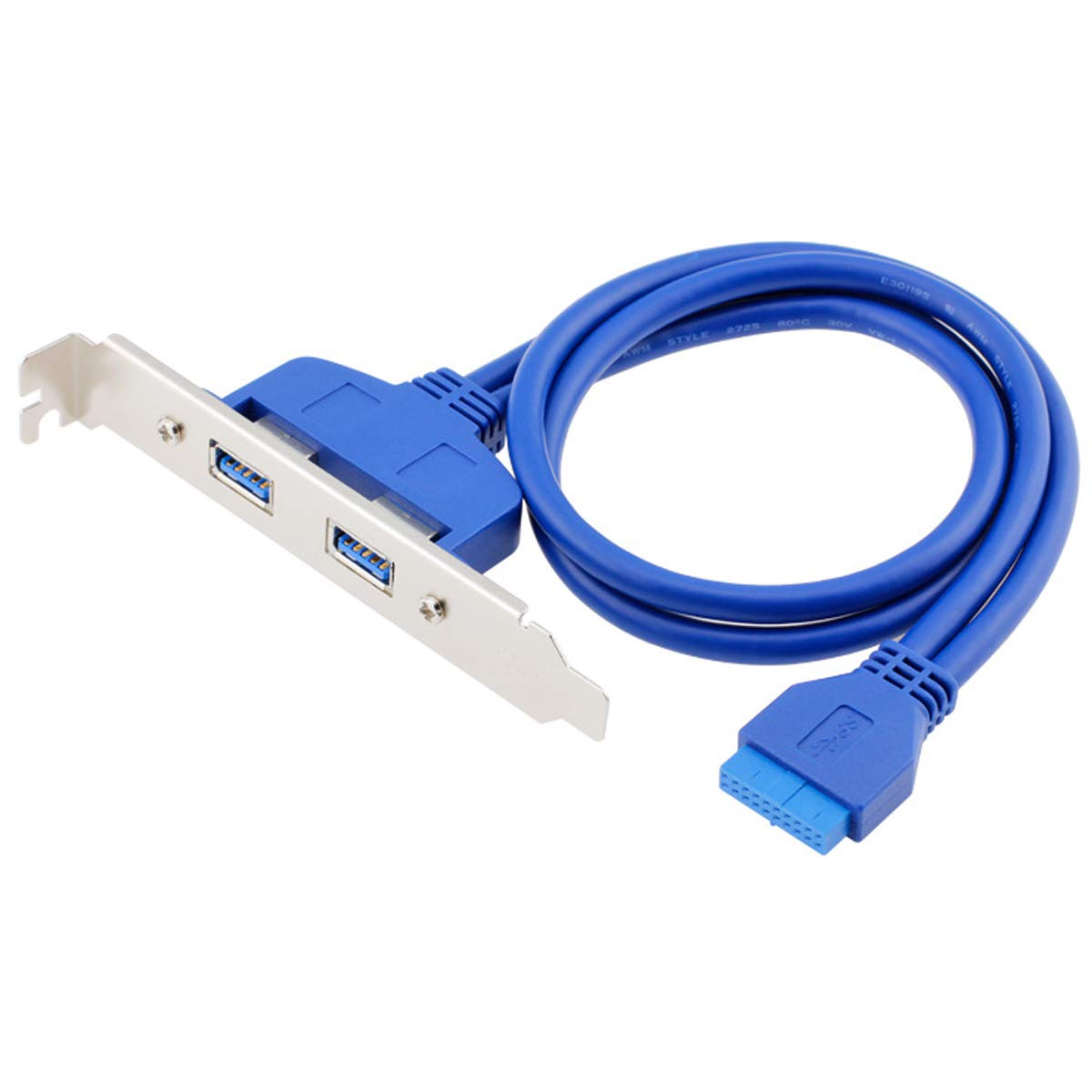 Xiwai Internal 2Pin USB 3.0 Female Mount Panel to Motherboard 20pin Cable with PCI Bracket โ image 1