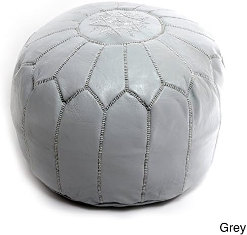 Premium Handmade Grey Pouf Moroccan Leather Poufs,Ottoman Footstool Hassock 100% real Natural Leather pouffe,Home gifts, wedding gifts, foot stool