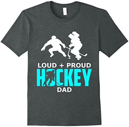 Mens Loud + Proud Hockey Dad Funny Shirt Gift - Father Day 3XL Dark Heather