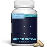 Blueprint Bryan Johnson Essential Capsules - Daily Multivitamin/Multimineral for Women and Men - Antioxidant Supplement with Calcium, Vitamin B1, Vitamin D, and Zinc - Vegan and Non GMO (30 Servings)