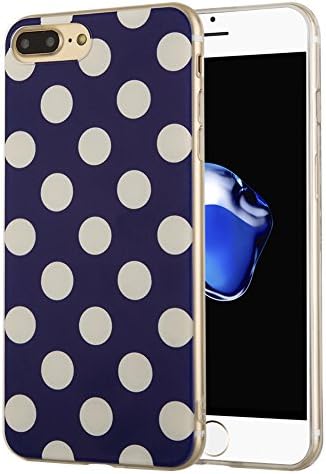 iPhone 7 Plus Case Stylish, ZKDT Polka Dots Series Soft TPU Ultra-thin Protective Cover Case for iPhone 7 Plus 5.5" (Blue White Polka)