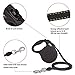 Qimh Retractable Dog Leash, 16ft Nylon Tape Heavy Duty Dog Walking Leash Rope for Small Medium Large Up to 110lbs, 360° Tangle Free, Soft Handle, Reflective Ribbon with One-Handed Brake and Waste Bag