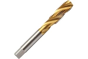 Aceteel M30 X 3.5 Titanium Coated Spiral Flute Tap, TiN Coated HSS Spiral Flute Thread Tap M30 X 3.5