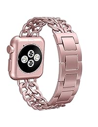 correas de repuesto AOKAY compatibles con Apple Watch 38mm 42mm Acero inoxidable Metal Cowboy Correa de muñeca para Apple Watch 40mm 44mm Series 4 3 2 1 Deporte y edición