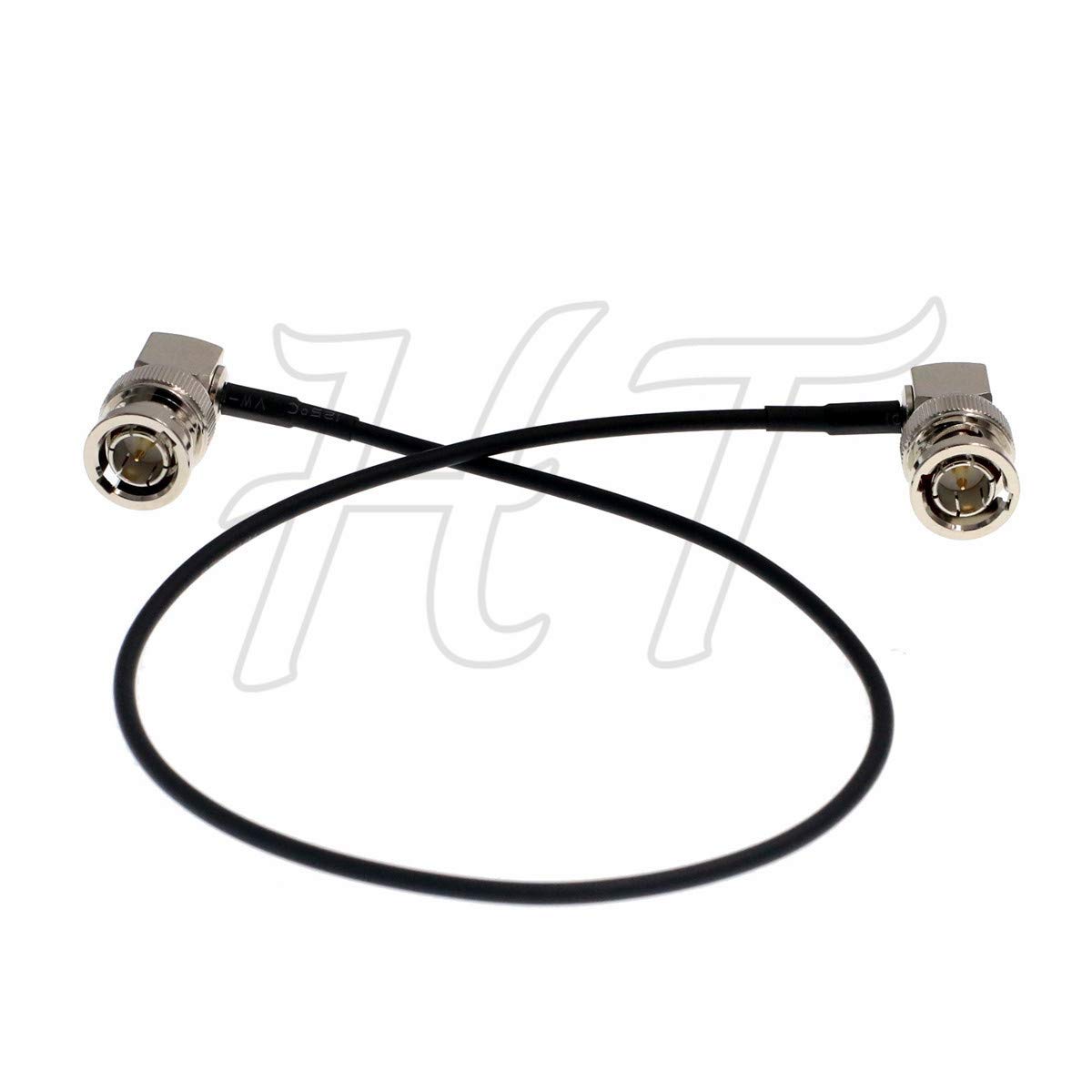 HT Cable Camera Monitor HD SDI 3G Video Coaxial Cable 75 Ohm Right Angle BNC to Right Angle BNC Cable 45 cm Pack of 1