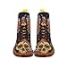 D-Story Shoes Skull and Flower Lace Up Martin Boots For Women