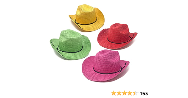 12 Piece Colorful Cowboy Hats 
