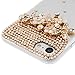 Mavis's Diary iPhone 7 Case (4.7 inch), iPhone 8 Case 3D Handmade Bling Crystal Golden Flowers Owls Shiny Sparkle Diamonds Rhinestone Gems Full Around Protective Clear Hard PC Cover