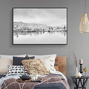 Framed Canvas Wall Art for Living Room, Bedroom Wide Lake Canvas Prints for Home Decoration Ready to Hang - 16x24 inches