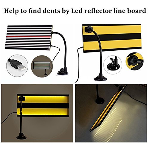 Click Here to See More Images GS PDR Tools Reflector Led Stripe Line Board Paintless Dent Removal Repair Tool With Ajustment Holder White Light