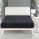 Lullabi Bedding 100% Ultra Soft Microfiber, Double-side Brushed Finish, , Wrinkle, Fade, Stain Resistant, One Fitted Bed Sheet (Full, Black)