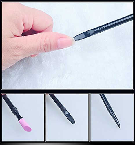 ZHUOJU Double-end Quartz Cuticle Pusher Trimmer Manicure Nail Art Tool (A) - Thumbnail 2