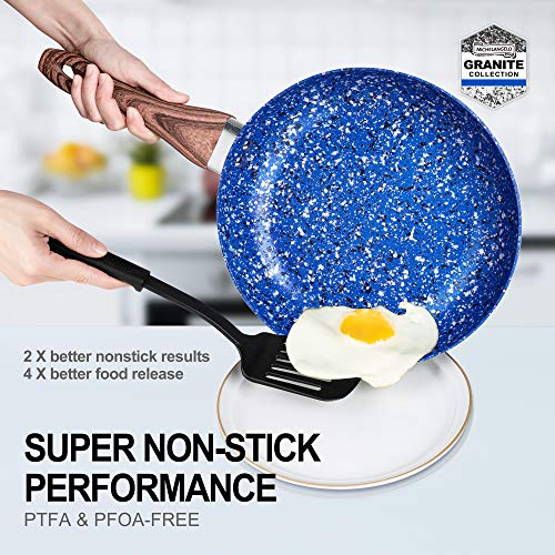 MICHELANGELO Nonstick Frying Pans, 12 Inch Frying Pan with Lid & Nonstick StoneDerived Coating