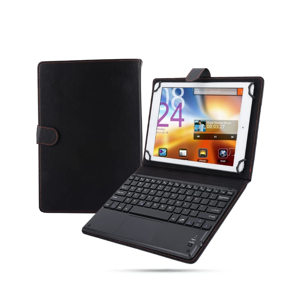 Bluetooth Wireless QWERTY Keyboard PU Protective Case for 9.7-10" inch Android/iOS Tablet PC, 2-in-1 Folio Cover & Bluetooth Wireless Keyboard with Touchpad