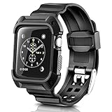 Apple Watch Band 42mm, Apple Watch Series 3 42mm Shockproof Rugged Sport Protective Band For iWatch 3/2/1 With Bumper Case Strap Replacement Active Style For Men