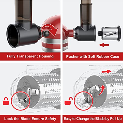 Slicer Shredder Attachment for KitchenAid Stand Mixer, Cheese Grater