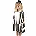 Orangeskycn Daughter Black White Striped Dress Casual Family Clothes Girls Dress