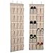 Over the Door Shoe Organizer - 24 Pockets Hanging Shoe Storage with 3 Customized Strong Metal Hooks for Closet Pantry Kitchen Accessory - Space Saving Solution（64'' x 19''）