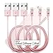 Dreo 3-Feet 8 Pin to USB SYNC Lightning Cable for iPhone 5/5s/5c/5se,6/6s,6/6s Plus,iPod,iPad Mini,iPad,iPad Air - 3 Pack - Rose Gold (MFI Apple Certified)