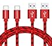 USB Type C Cable,Transontech USB C to USB 3.0 High-Speed Date Charging Cable (2Pack - 3.3ft/6.6ft) Nylon for Samsung Galaxy Note 8 S8 plus,Pixel XL,LG G6 V20,Nexus 6P, Nintendo Switch More - Red