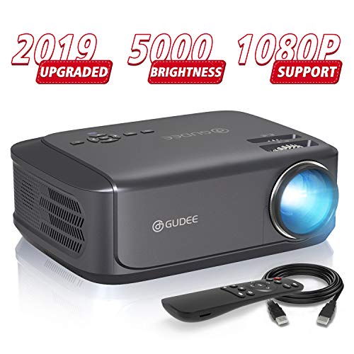 Video Projectors (Upgrade), GuDee Full HD Movie Projector for Home Theater, 5000L Overhead Projector for Business PowerPoint Presentations, Compatible with Laptop, Smartphone, HDMI, USB