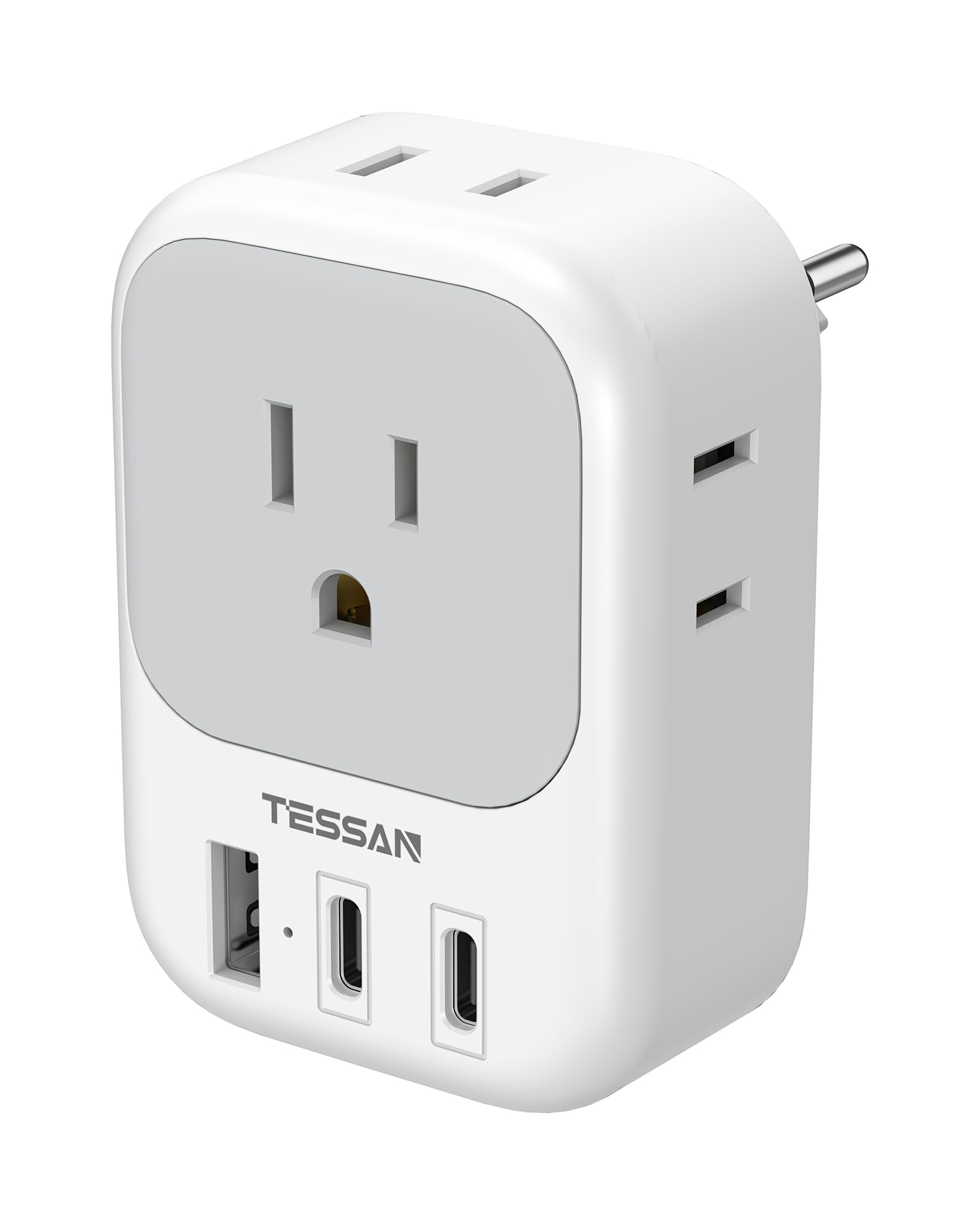 Photo 1 of TESSAN Switzerland Travel Plug Adapter, Type J Switzerland Power Adapter with 4 Outlets 3 USB (2 USB-C), Swiss Plug for US to Rwanda Jordan Liechtenstein Madagascar, Travel Essentials