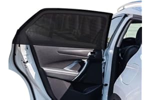 TECUUL 2Pack Car Window Sunshades Rear Side Window 20"x43", Elastic Breathable Mesh Window Screen for Car, Reduce Heat Privacy Shade for Car Camping Trip, Fit for Most Cars SUVs