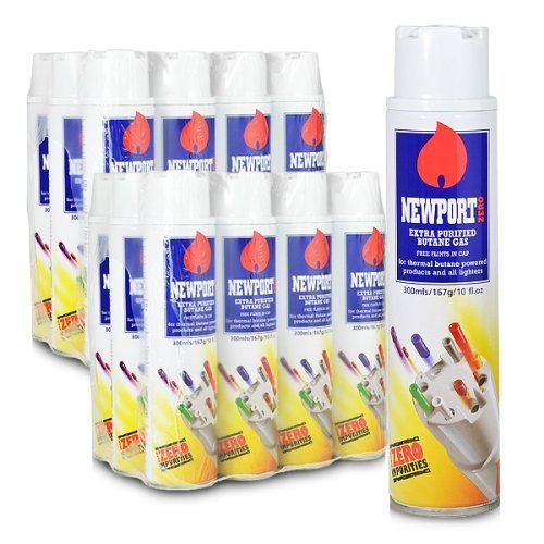 24 cans (2 cases) Newport 300ml Ultra Purified Butane Fuel Zero Impurities