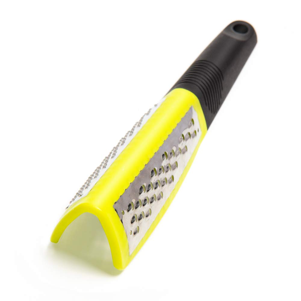 ManYing 1 Cheese Grater Stain Steel Lemon Zester Two Sides with Black Handle for Home Kitchen NC021