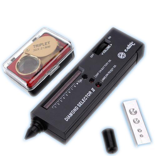 Portable Gemstone Gems Diamond Tester Selector II + 30X Magnifier Jeweler Loupe