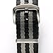 PBCODE Watch Straps Seat Belt Nylon Strap Heavy Duty Polished Buckle 22mm James Bond Black Gray