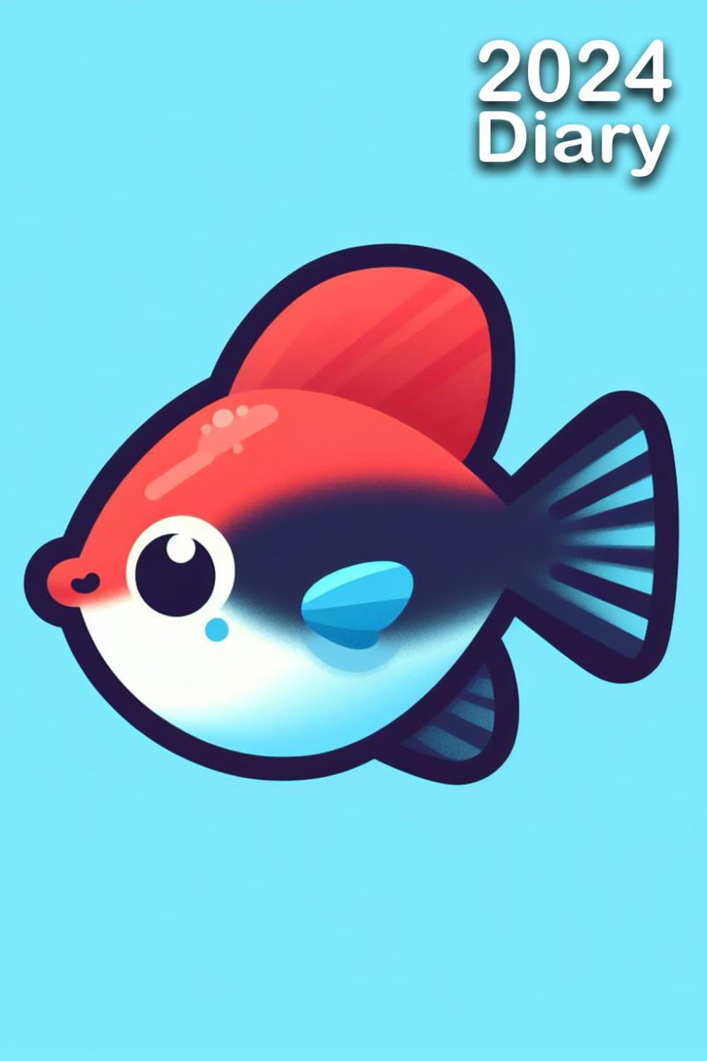 2024 Diary: Cardinal Tetra Fish | A5 Week to View Dated from Jan 2024 to Dec 2024 | Weekly Planner Agenda Personal Organiser