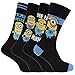Despicable Me Mens Minions Ankle Socks (Pack Of 4) (7-12 US) (Black/Gray)