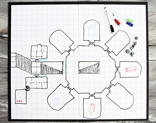 Forged Dice Co. Role Playing Dry Erase Game Board 26"x23" Foldable Vinyl Mat Alternative Square & Hex Pattern Compatible with RPG Games Dungeons and Dragons Pathfinder D&D DnD INCLUDES 4 Markers