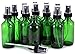 Vivaplex, 12 Glass Bottles with Black Fine Mist Sprayer, 2 oz, Green