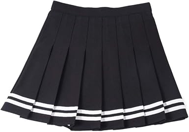 black skirt with white stitching