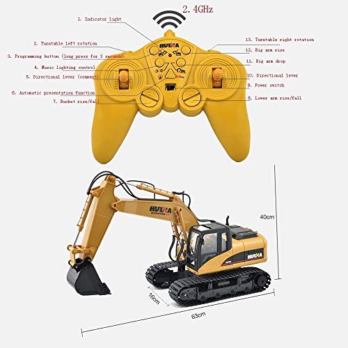 Großes Legierung Fernbedienung Bagger Hoch Simulation nachladbare elektrisches RC Engineering Fahrzeugmodell 2.4G… – Bild 3