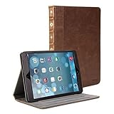 GMYLE PU Leather Classic Crazy Horse Pattern Vintage Book Stand Case for Apple iPad Air / 2 - Brown