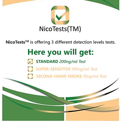 Nicotine/Tobacco Test Kit for Employment, Medical and Insurance - 10 Pack by NicoTests(TM)