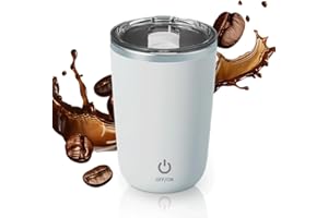 HKNBJ Automatic Magnetic Stirring Coffee Mug, 2025 New Self Stirring Coffee Mug, 350ml Electric Magnetic Coffee Stirrer Mug with Lid, Stainless Steel Self Mixing Coffee Cup for Coffee Milk Tea (White)