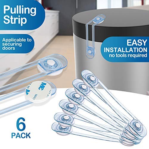 Baby Proofing Set, 23 PCS Upgrated Design Child Proof Cabinet Locks - 6 Double Protected Sliding Cabinet Locks, 10 Outlet Covers + 1 Key, 6 Child Proof Cabinet Locks - No Tools or Drilling Needed - Thumbnail 4