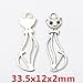 30pcs Mixed Tibetan Silver Plated Cat Charms Pendants for Jewelry Making Bracelet Craft Diy Handmade (30pcs)