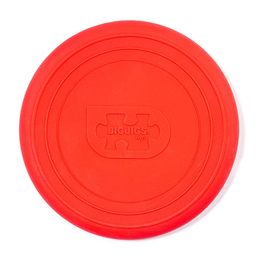 Bigjigs Toys Frisbee Flying Disc (Cherry Red) - Silicone Frisbee For Kids, Quality Flying Saucers, Beach Toys & Garden Toys, Toddler