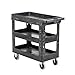 Pearington Utility Rolling Cart- Multi Purpose, Heavy Duty Service Cart; Supplies Storage and Organizer; 3 Tier with Wheels- 500lb Loading Capacity, Gray (3T-2TYPC)