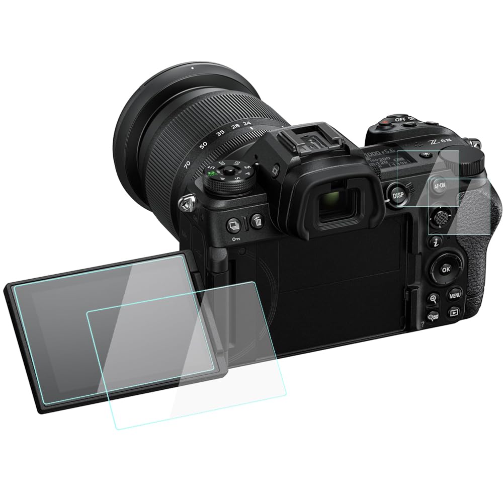 Z6iii Screen Protector for Nikon Z6 iii / Z6 Mark III Camera (2 TOP & 2 LCD Screen), 9H Tempered Glass Anti-Scrach Ultra-Clear Anti-Bubble (4 Packs)