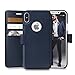Compatible with iPhone X Wallet Case-Slim & Lightweight Flip Case with Credit Card Holder - Compatible with i Phone 10 Wallet Cases for Women & Men - Faux Leather iPhone Xs Purse Cases – Navy Blue