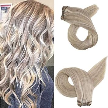 Amazon Com Moresoo 16 Inch Weft Sew In Extensions Human Hair