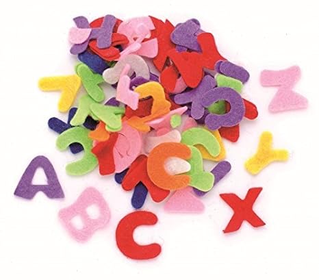 GLOREX Buchstaben Streuteile für Deko, Filz, Mehrfarbig 16,5 x 11,5 x 2 cm, 150-Einheiten