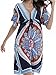 Oryer Womens V-Neck Cut Loose Bathing Suit Cover Ups Swim Cover-up Dress