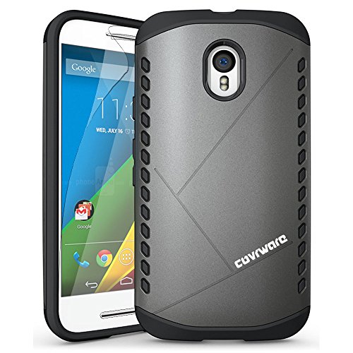 COVRWARE Moto G (3rd Gen) [ Shield Series ] Dual Layer Armor Case [ Screen Protector ] for Motorola Moto G (3rd Gen 2015) Will Not Fit Moto G (2nd) 2014 - Gray (CW-MG3-SH10)